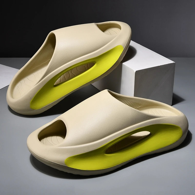 Summer Thick Bottom Sliding Shoes Mens and Womens EVA Soft Bottom Indoor Sliding Sandals Lightweight Beach Shoes Mens Sliding Shoes 250408