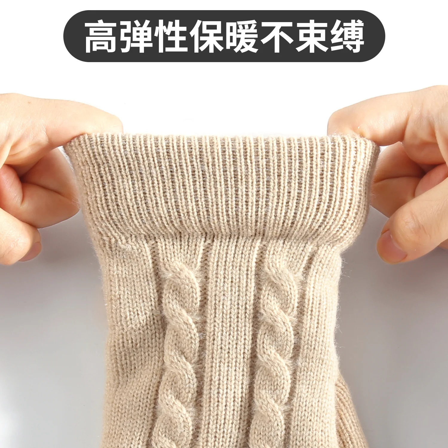 Womens Knitted Winter Gloves Double Layer Fleece Lined Thickened Warm Thermal Fashion Solid Color Touchscreen 251106