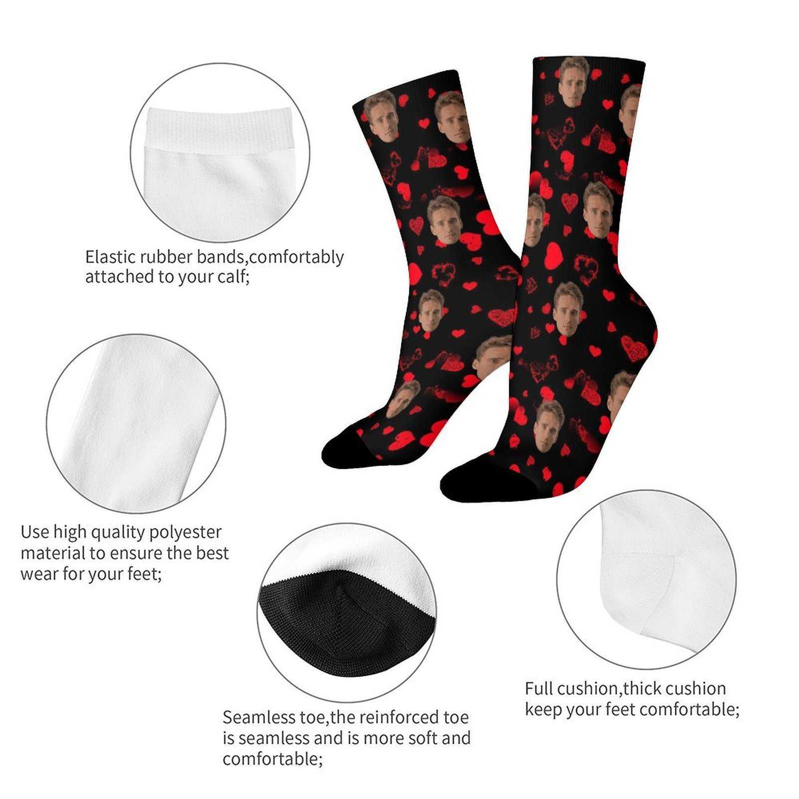 POD.DIY Fashionable Color-blocked Design Long Socks Personalized Custom Men's And Women's Socks Casual Design Socks