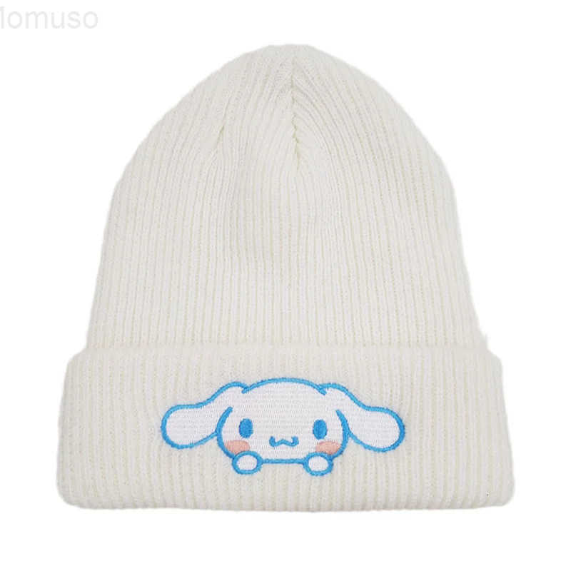 Sanrio Hello Kitty Kuromi Knitted Hat Kawaii Embroidered Benie Cap Cartoon Melody Cinnamoroll Thermal Hat Cute Gifts for Girls H251110