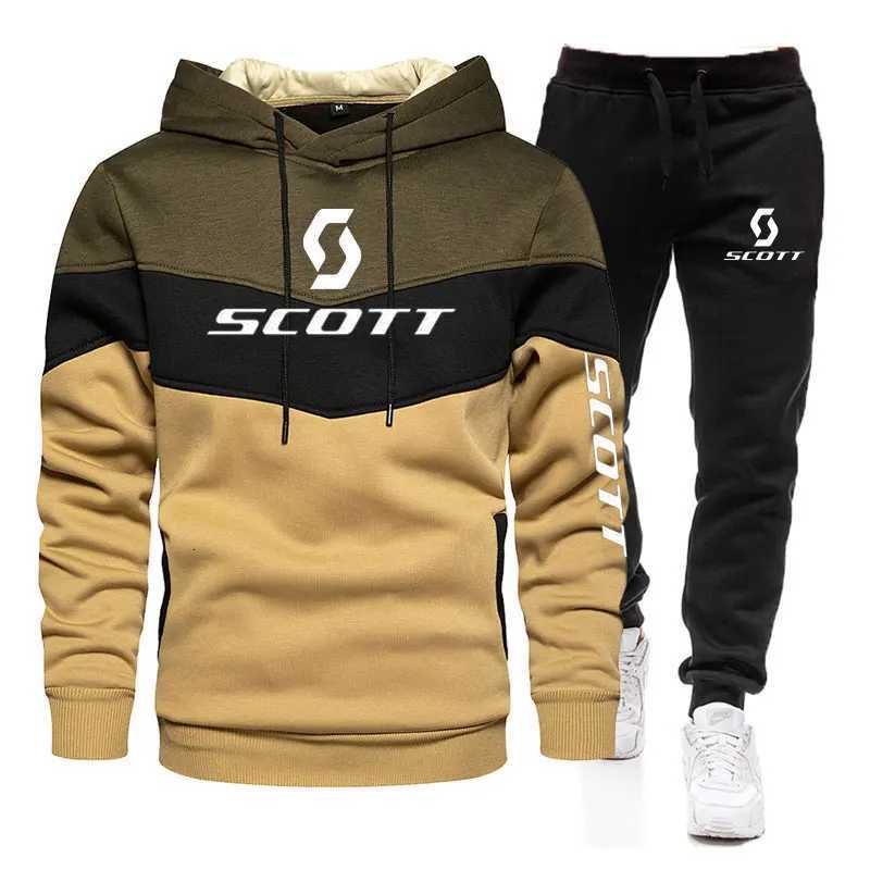 New Mens Sets Autumn Bicycle pullover Hoodie and Pants 2 Pieces Casual Tracksuit Male Brand Running Jogging Sportswear Suit W251110
