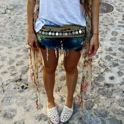 Beach Belt Tassel Body Waist Chain Fashion Silver Pattern Accessories Charm Paired with Coin Chain Jewelry X250410