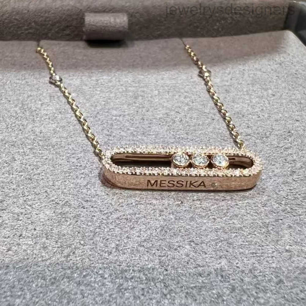 Pendant Necklaces Designer Messikass Luxury Messi necklace Card Smart Three Diamond Necklace for Women Pure Silver 925 Silver Light Luxury Highend Feel AA
