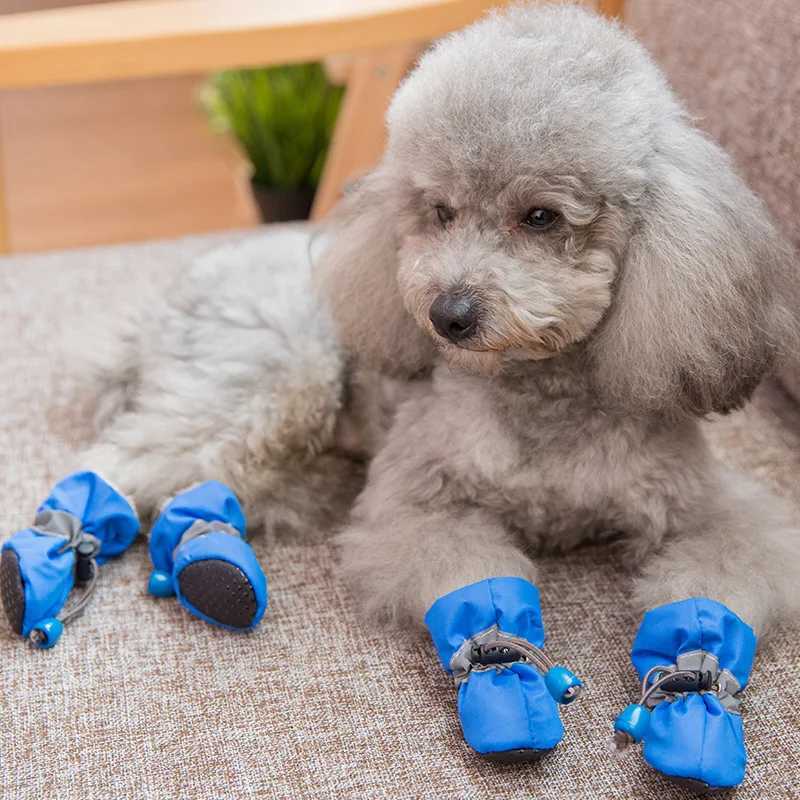 New Arrival 4 pieces/set of waterproof pet dog shoes anti slip rain boots suitable for small cats dogs pet boots and pet paw accessories Z250409