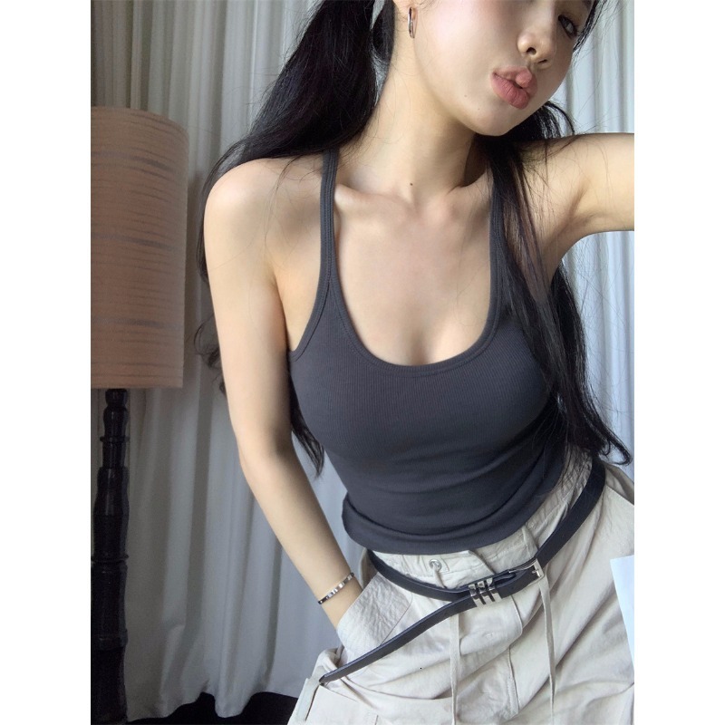 25S Designer Women S T Shirt Small Suspender Spicy Girl Bottom Tank For Women S Summer New Pure Desire Sexy Inner Matching Beautiful Back And Outer We