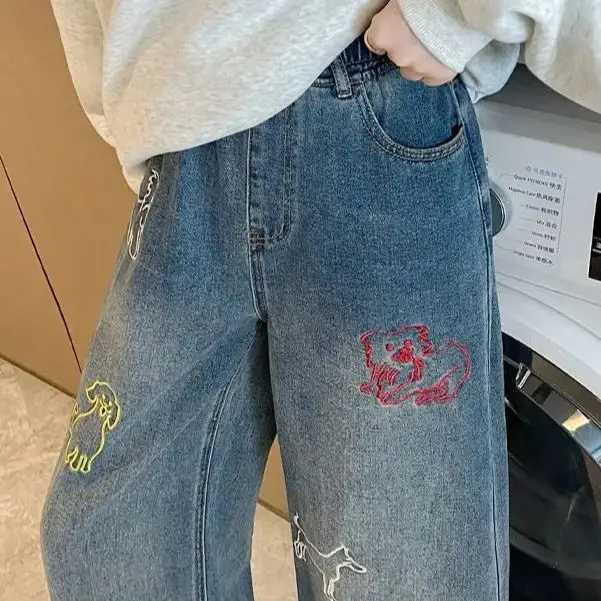 Plus Size Womens Straight-Leg Wide-Leg Loose-Fit High-Waisted Slimming Jeans AutumnWinter Plus Size Clothing Printed Cute Soft C251110