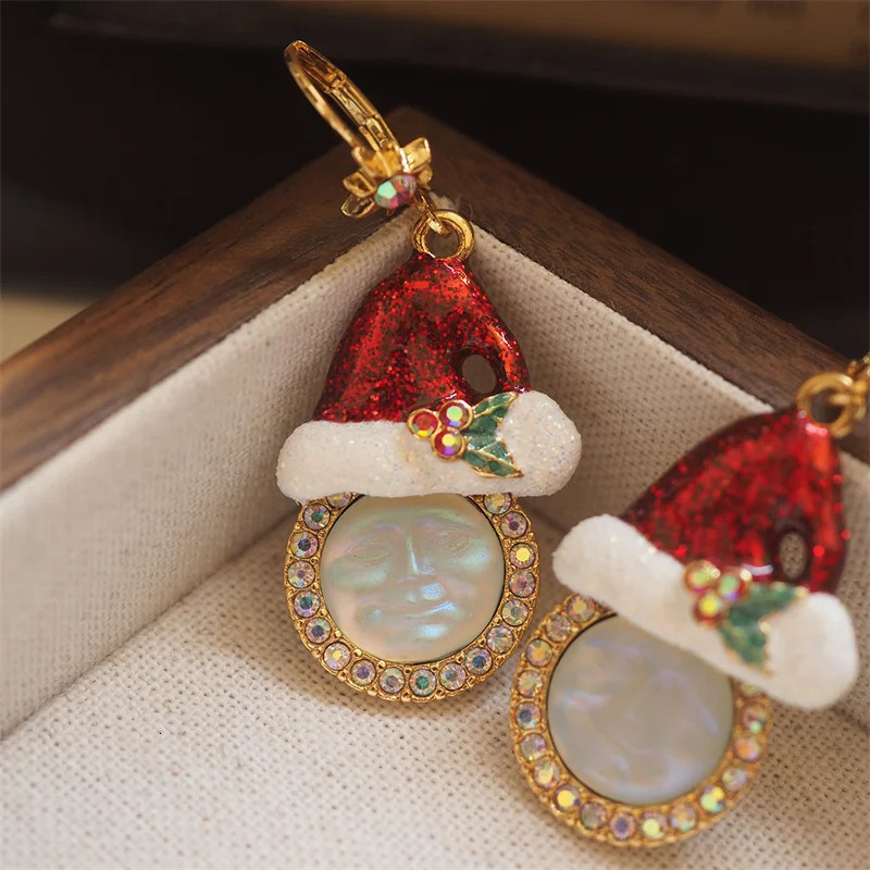 n Christmas Jingle Bell Earrings for Women Exquisite Zircon Snowflakes Earrings Year Party Jewelry Accessories 251031