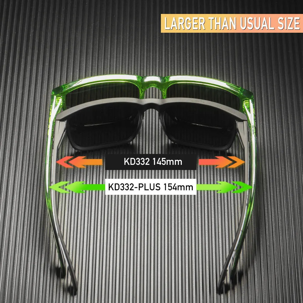 KDEAM PLUS size fishing sunglasses for men 64mm wide polarized driving night vision goggles 250410
