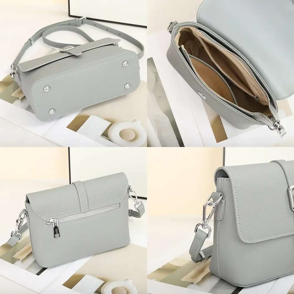 Women's Genuine Leather Crossbody Bag Commuting Versatile Handbag, Fashionable First Layer Cowhide Small Shoulder Purse