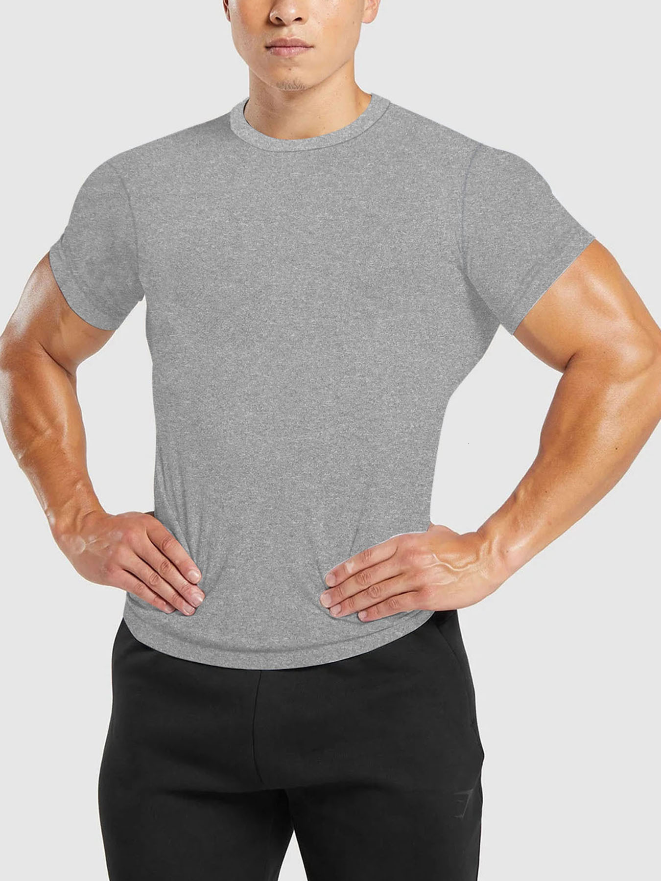 2025 Summer Mens Quick drying Round Neck Short sleeved T-shirt Basketball Training Clothing Running Sports Fitness Clothing
