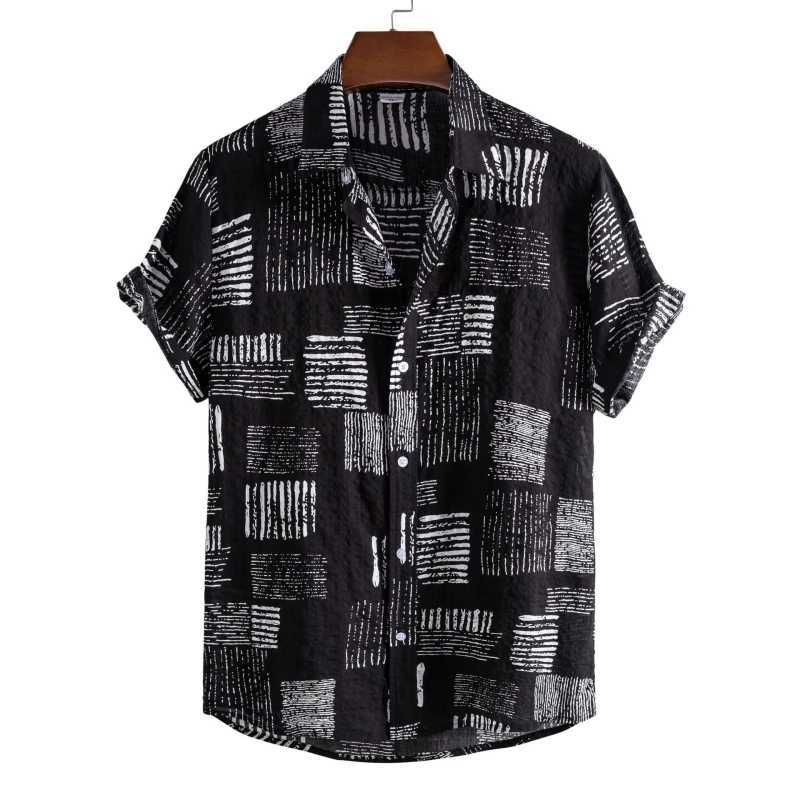 2024 new mens clothing oversized shirt mens Tiki Beach fashion top social T-shirt luxury Hawaiian cotton T-shirt X250410