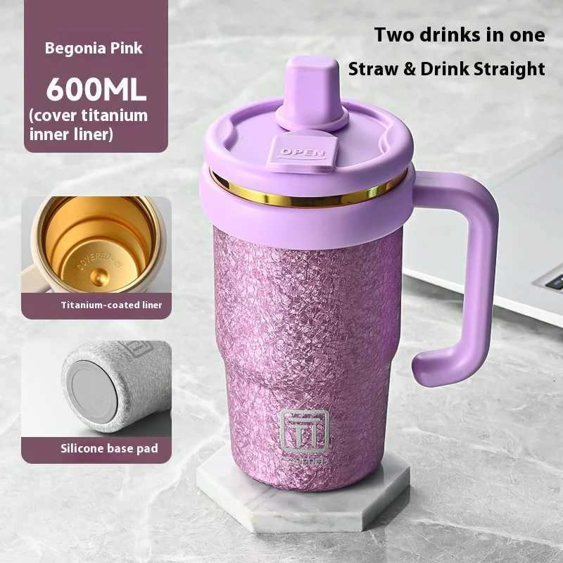 Fashionable cup High-appearation-ll Titanium Ion Inner Liner nt Insated Cup Men and Wens Cup Student Portable Large-capacity Cup Y251110