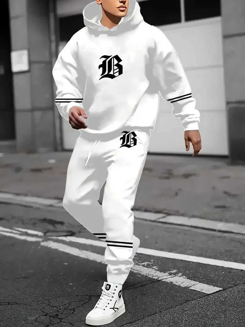 The new mens set for Spring and Autumn 2025 features a casual fashionable soft and comfortable 3D letter pattern print W251110