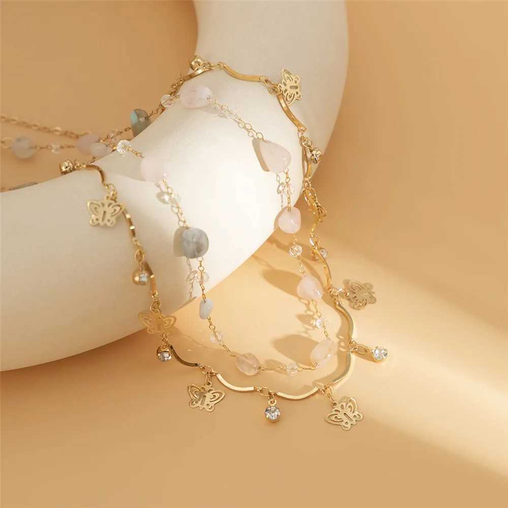 2-piece/set pendant waist chain used for simple natural stone belly chain bikini body chain summer beach vacation Bijou X250410