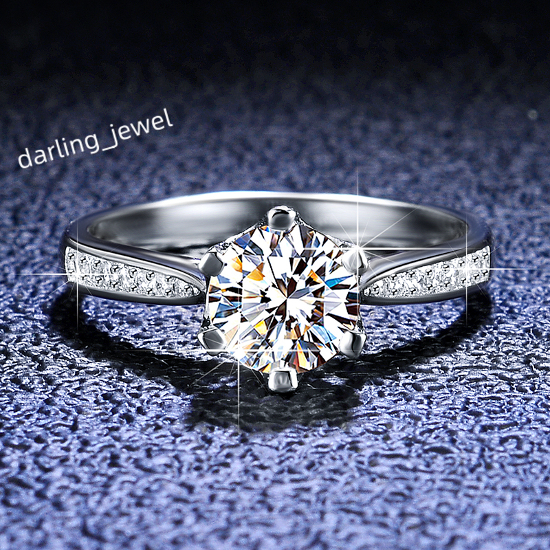 Moissanite Ring Engagement Womens Wedding Rings Fine Jewelry 925 Sterling Silver Fashion CLASSIC Gemstone Rings Geometric 1 Pcs