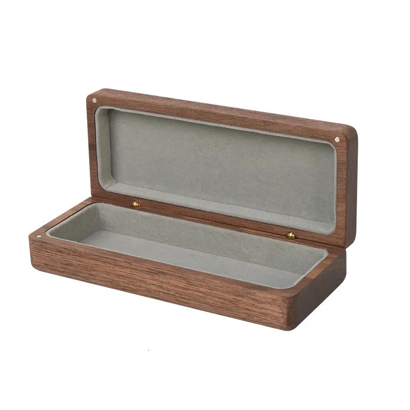 Japanese style solid wood glass box black walnut solid wood high-end storage box retro portable stress resistant sunglasses box 250409