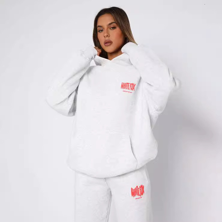whites foxset Designer Hoodie ze Foam Printed Hooded Sweatshirt Womens Letter Print White Foxliness Set Autumn Winter High Quality Fashion white foxness feb
