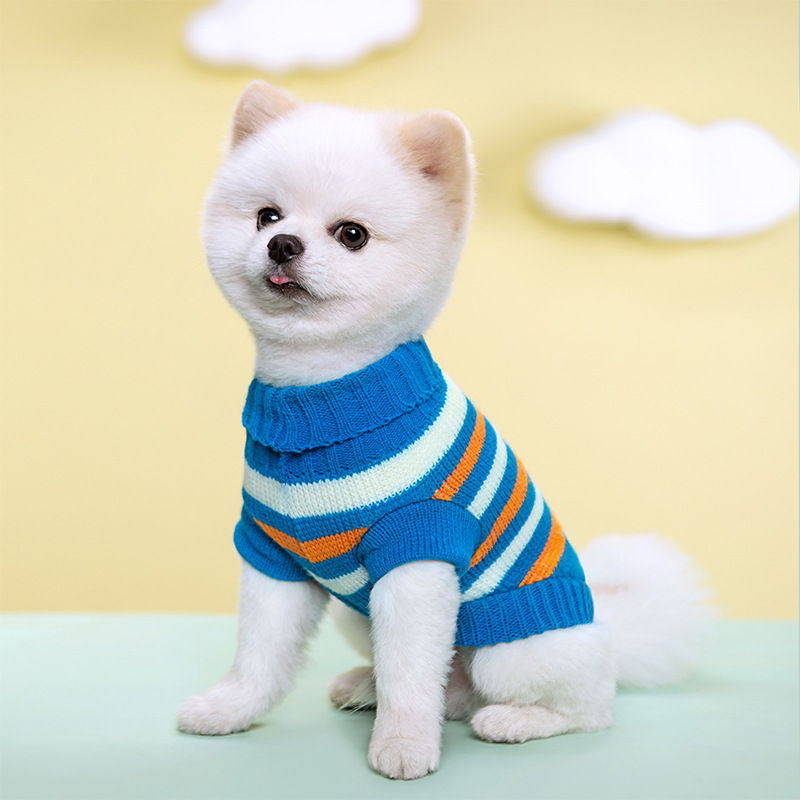 Free shipping Pet Supplies Dog Coats Jackets Pet autumn winter warm colored sweater with elastic collar knitted woolen clothes for dogs cats