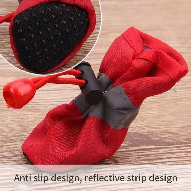 New Arrival 4 pieces/set of waterproof pet dog shoes anti slip rain boots suitable for small cats dogs pet boots and pet paw accessories Z250409