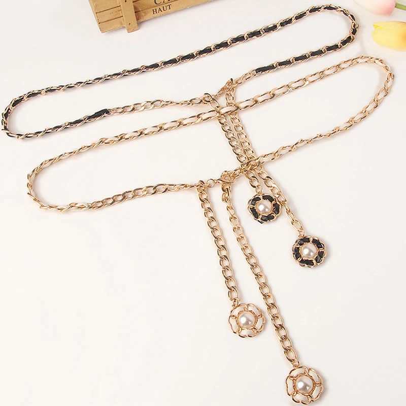 Wenpunk style metal dress decoration waist chain for womens luxury designer brand clothing accessories X250410