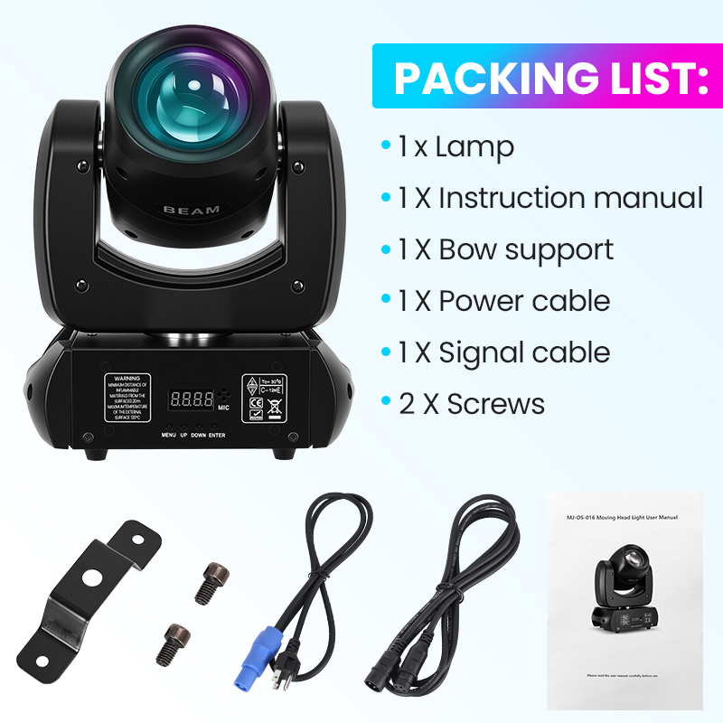 Stock In USA 120W swivel beam light - high-performance light for small bars, used for concert atmosphere lighting, multi-color prism light, live strea