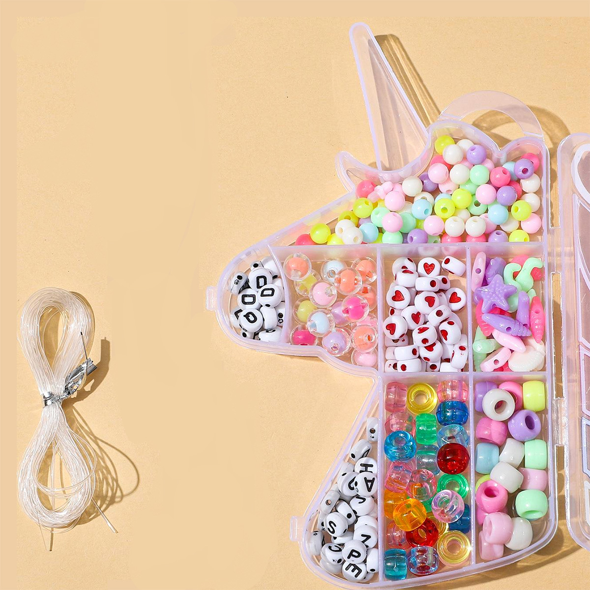 DIY Unicorn Jewelry Kit - Rainbow Boxed Accessories, Ideal for Creative Bracelet/Necklace Making & Handmade Family Gifts