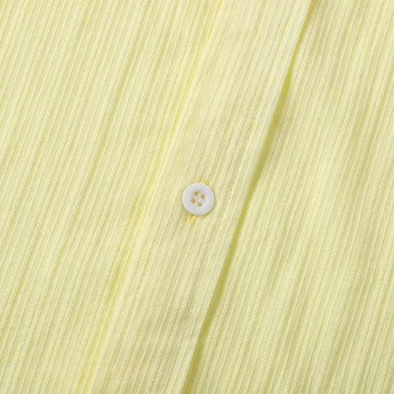 Yellow jacquard summer beach shirt for men 2024 new short sleeved button down Hawaiian shirt casual breathable holiday chemistry X250410