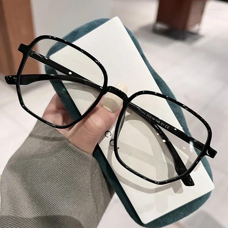 Luxury Ladies Glasses Sunglasses Transparent Fashion Large Square Frame Near Sight Eyeglasses Men Women Anti-blue Light Myopia Eyewear
