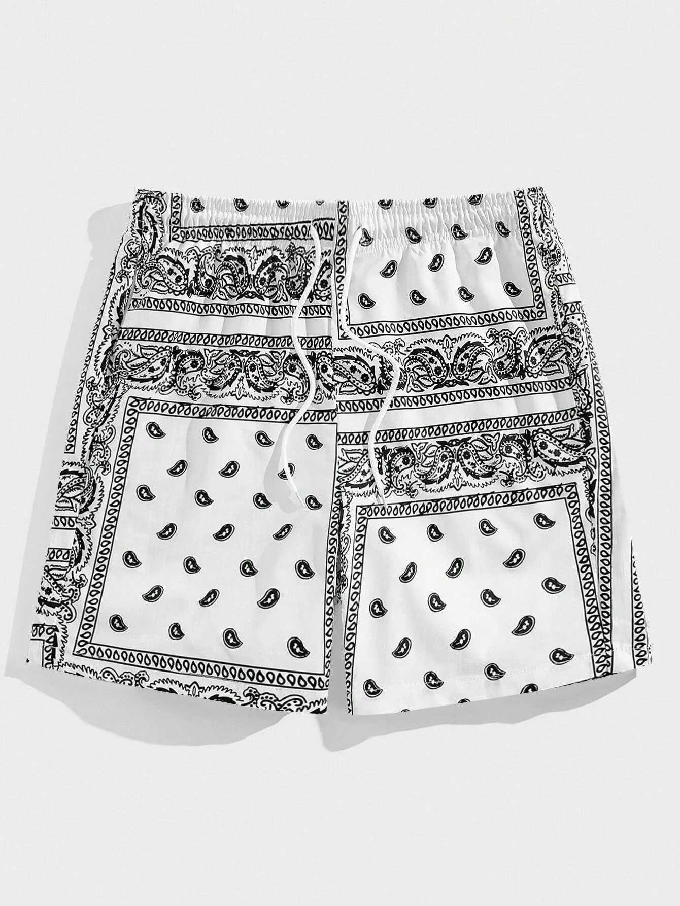 Trend Bandana Graphic Beach Shorts Mens Summer Fashion 3D Printed Swimming Shorts Loose Casual Street Clothing Hawaiian Shorts X2504105