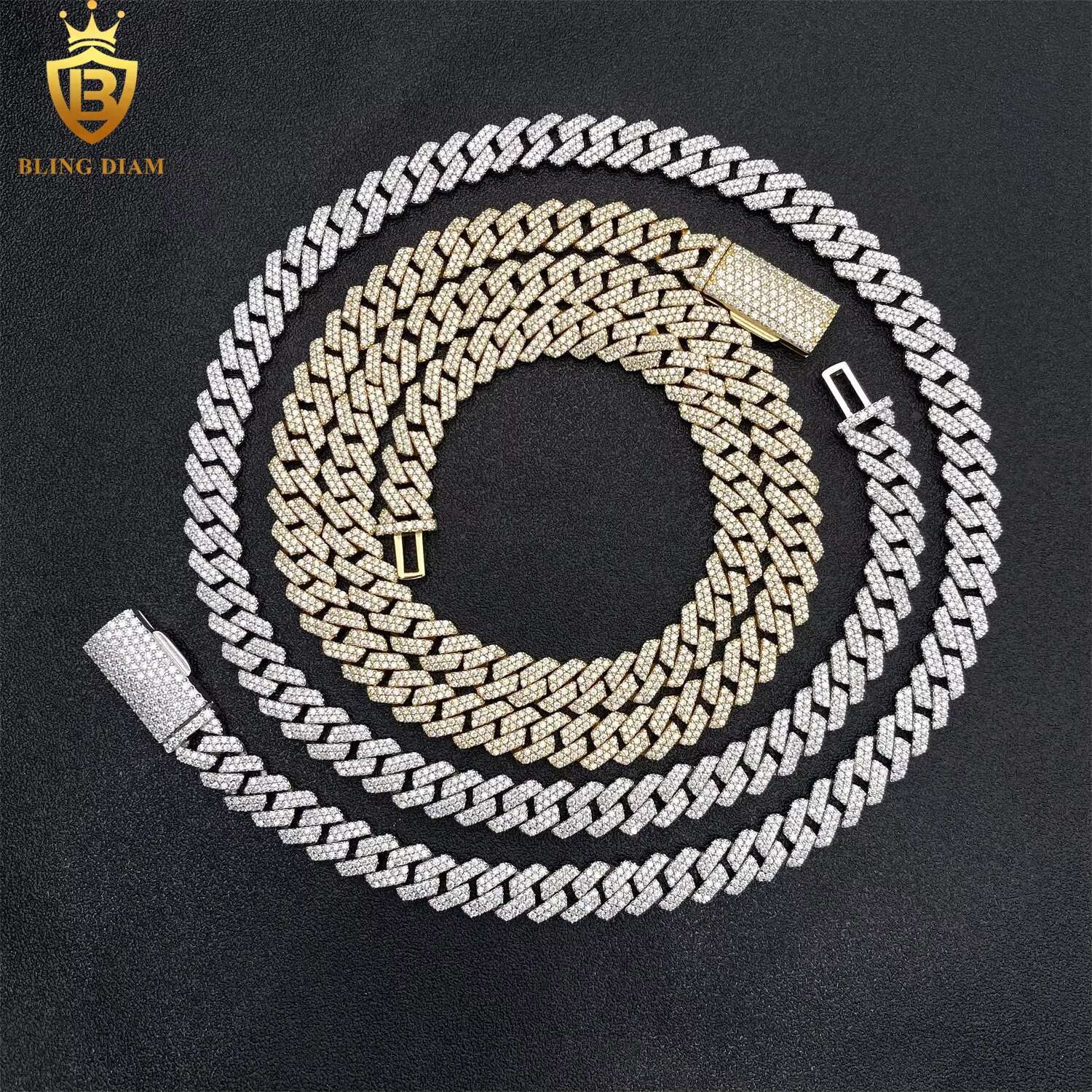 8mm Hip Hop Jewelry 925 Sterling Silver Vvs Moissanite Iced Out Mini Cuban Links Chain Bracelet Necklace