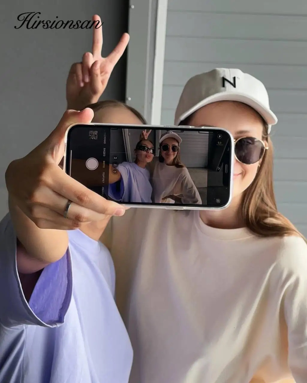 Hirssionsan 100% cotton T-shirt for women summer item oversized solid tee casual elegant long T-shirt O-neck loose top 250410