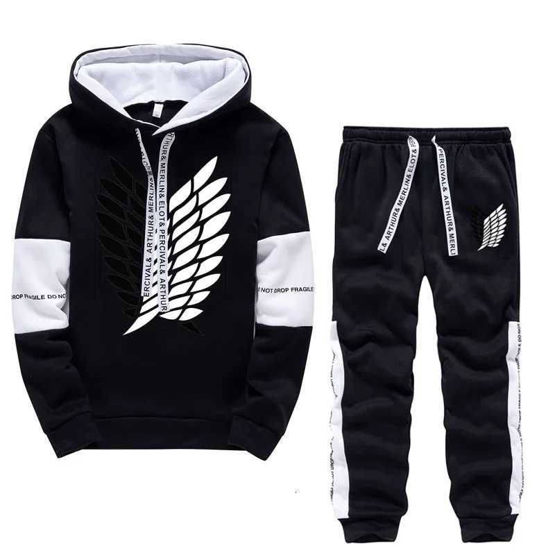 Men Tracksuit Two Piece Set 2024 Autumn and Winter Pullover Hoodies SweatshirtPants Suit Man Hoodies Set Tracksuit Men Luxury W251110