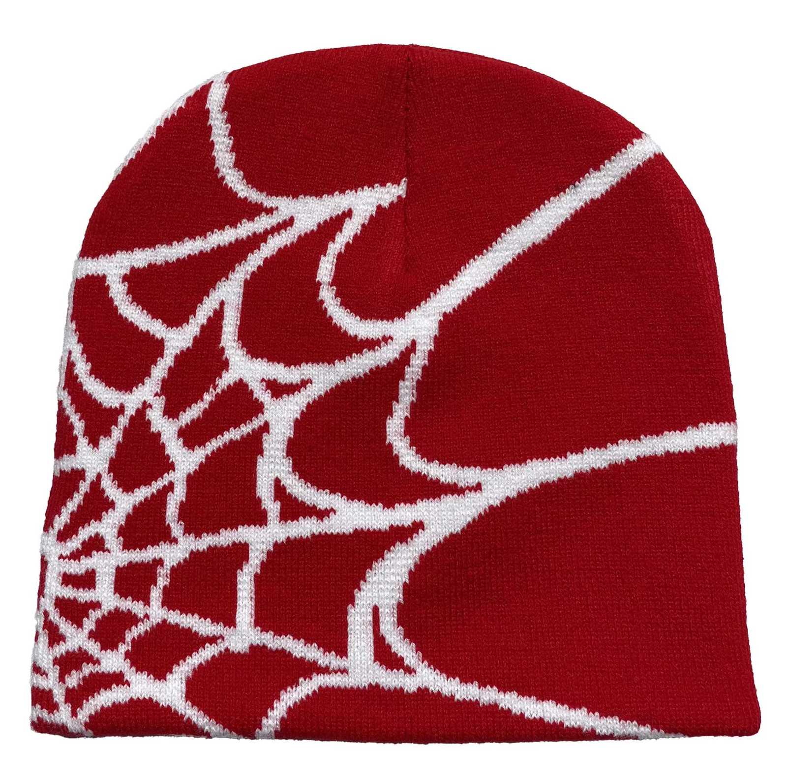 Unisex Spider Web Printed Knit Hat Warm Outdoor Pullover Hat Personality Beanie HatXJ251110
