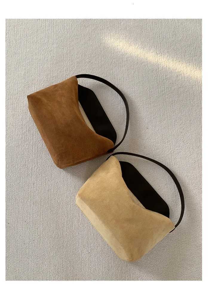 Bag womens autumn and winter new retro suede womens bag stitching handbag fashion and versatile one-shoulder armpit bag tide K251110