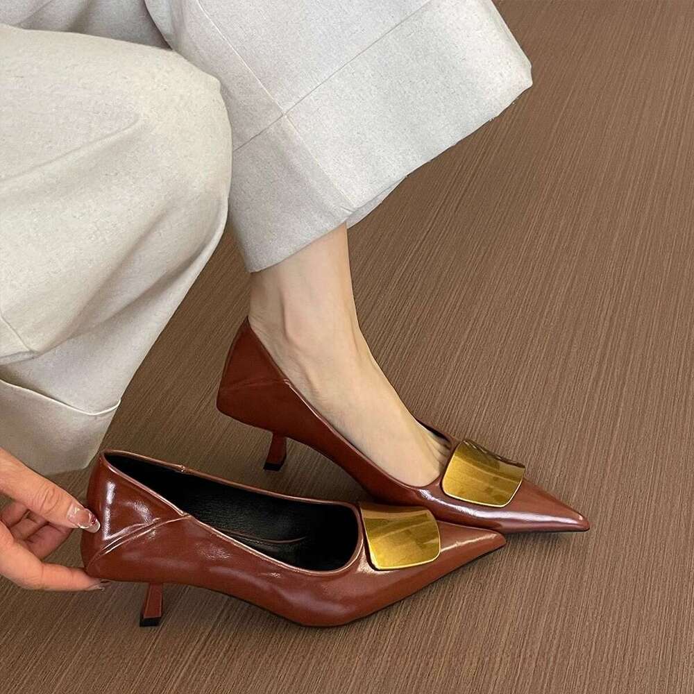 Designer Shoe Burgundy 2025 Fall Pointed Toe kitten Heels for Women dress shoes Design Elegant Stiletto Pumps