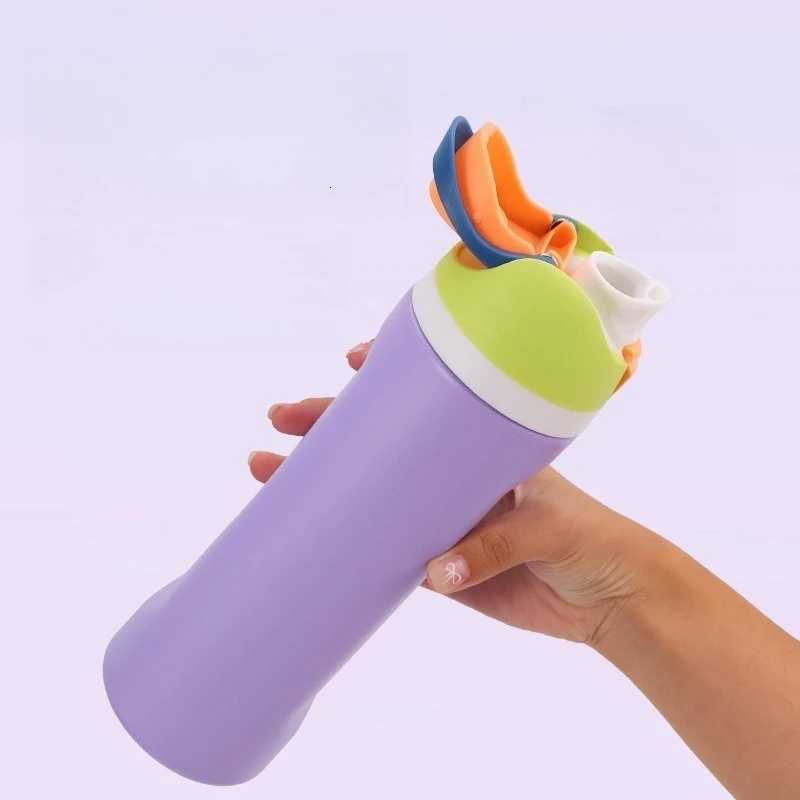 Fashionable cup 16/19/24/32OZ New 304 Stainless Steel Fitness Cup with Handle aron Colored Insated Bottle Large Capacity Straw Fruit Cup Y251110