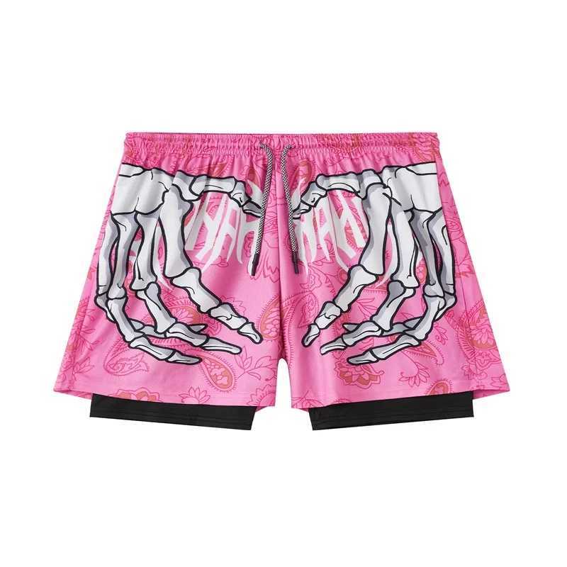 2025 New Summer Double layer Shorts for Men 3D Printed Quick Drying Sports Shorts for Men Fashion Breathable Shorts for Men Mesh Sweaters X250410