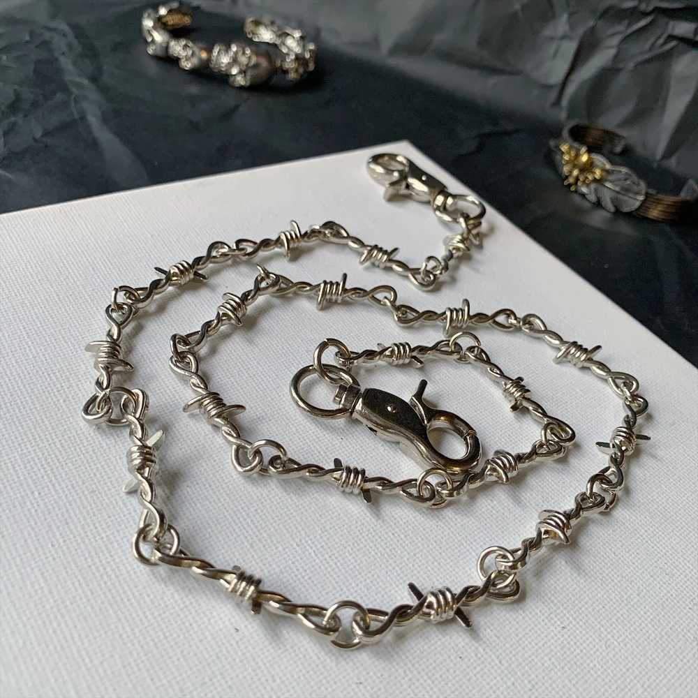Punk Thorn Wire Thorn Troops Long Waist Chain P Glenger Gothic Bun Mens Pants Jeans Accessories X250410