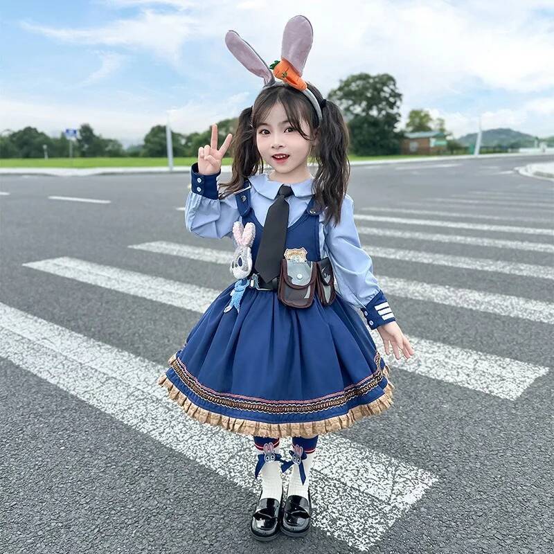 Disney Zootopia Judy Hopps Costume Role Playing Halloween Classic Cosplay Performance Girl Birthday Dress Up Gifts