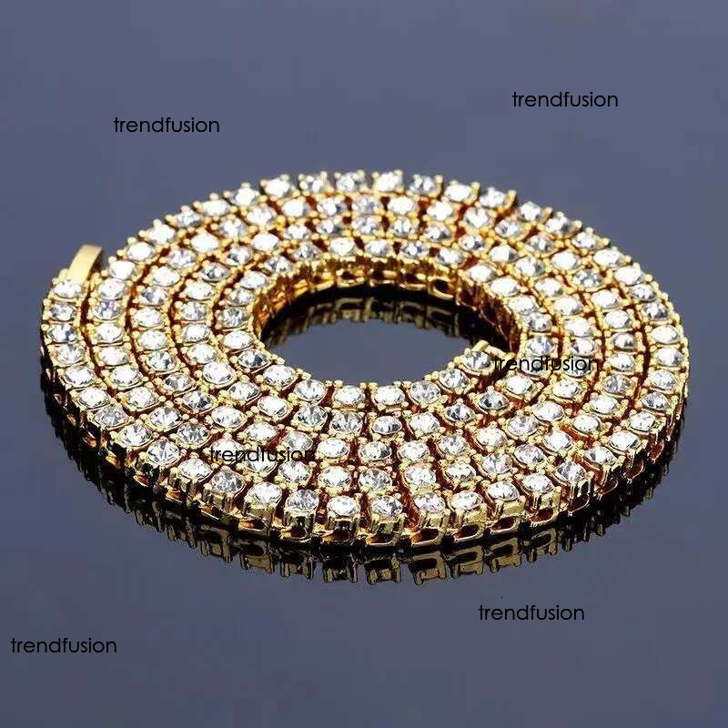 Single row hip-hop necklace 3mm Width dia tennis chain for men and women Tennis Chain jewelry