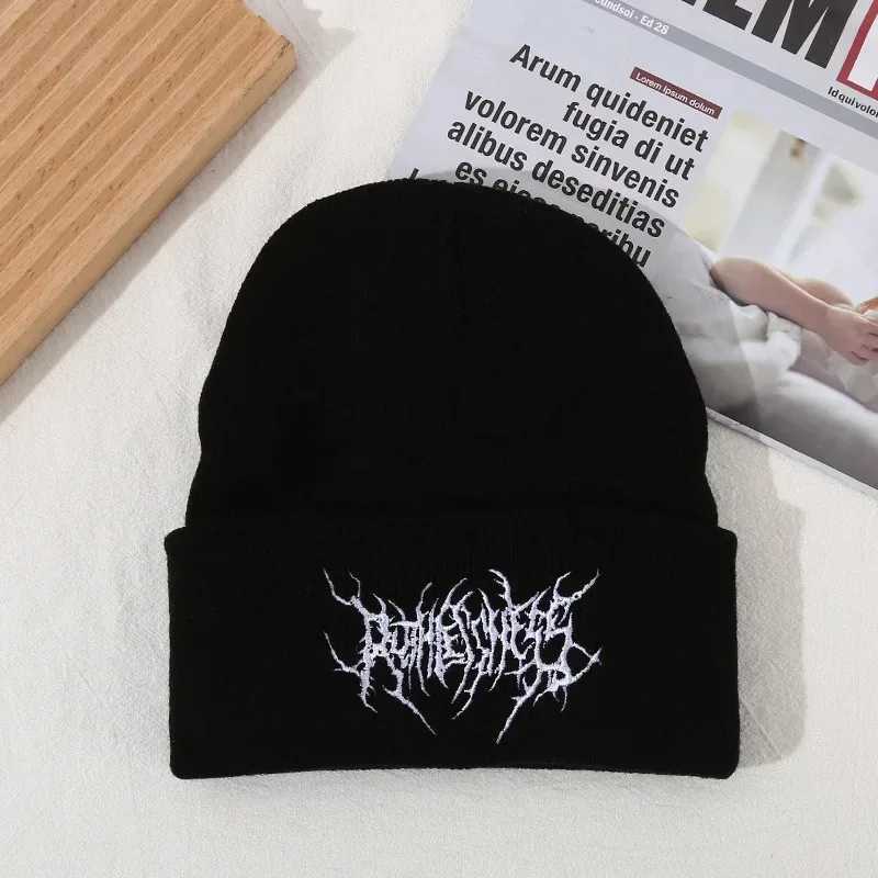 Warm Women Men Winter Beanies Hats Gothic Street Punk Knitted Bonnet Caps 100 Cotton Fashion Keep Warm Skullies Beanies HatsXJ251110