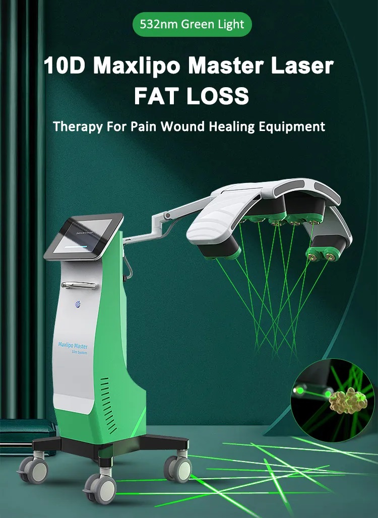 10D Maxlipo 532nm Green Light Lipo Laser Slimming Lipolaser Non-invasive 532nm Laser Green Light Fat Removal 10d 532nm Diode Laser Lipolaser Slimming
