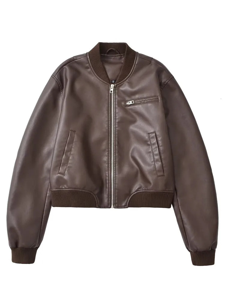 autumn and winter womens clothing American retro niche n jacket loose girl leather highend coat 251110