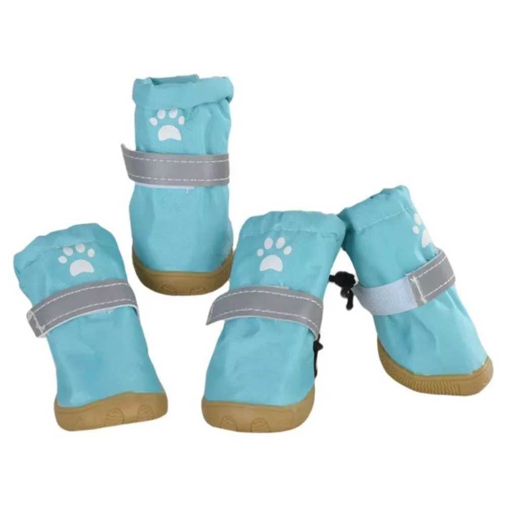 New Arrival 4-piece/set cute waterproof pet dog shoes anti slip and wear-resistant puppy boots reflective pet rain shoes for outdoor use Z250410