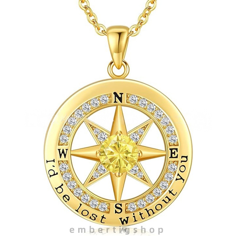 s925 moissanite chain designer necklace designer necklace for woman luxury jewelry chain women s925 sterling silver Compass twelve birthstones necklac