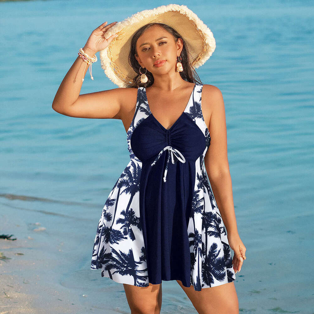 European American plus size women's conservative split skirt swimsuit 2025 new style chic and elegant clothing