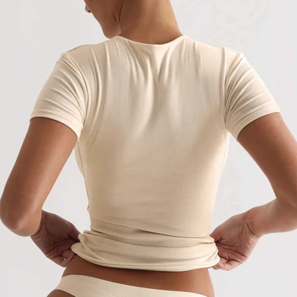 Womens fitness top O-neck yoga gym running Pilates sports T-shirt short sleeved casual breathable activity T-shirt high elasticityXJ250410
