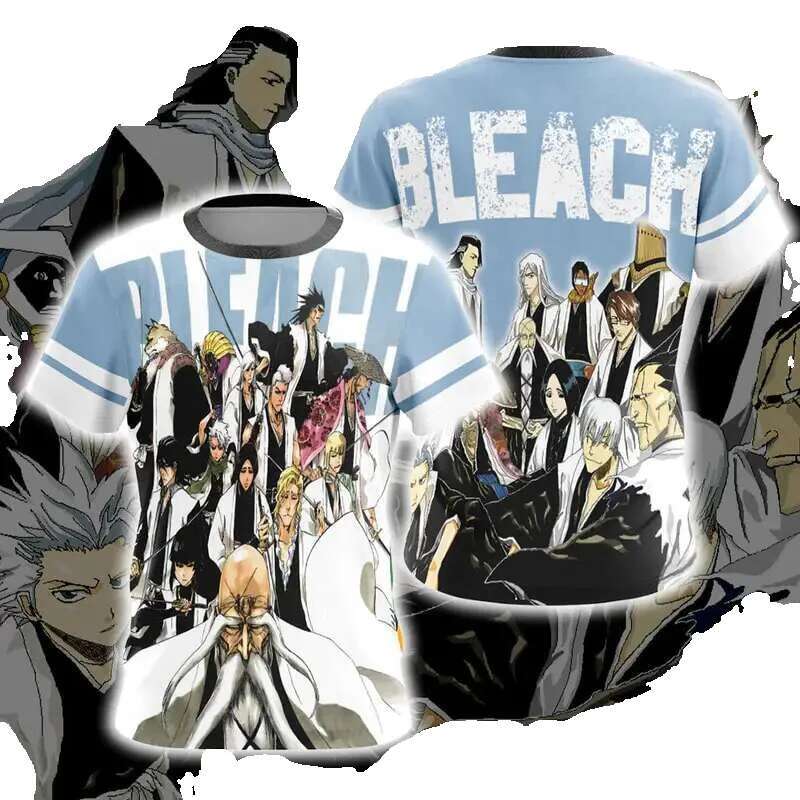 Japanese anime manga bleached 3D printed Kurosaki Ichigo Cosplay men/women short sleeved round neck T-shirt Haruku children's Y2K top
