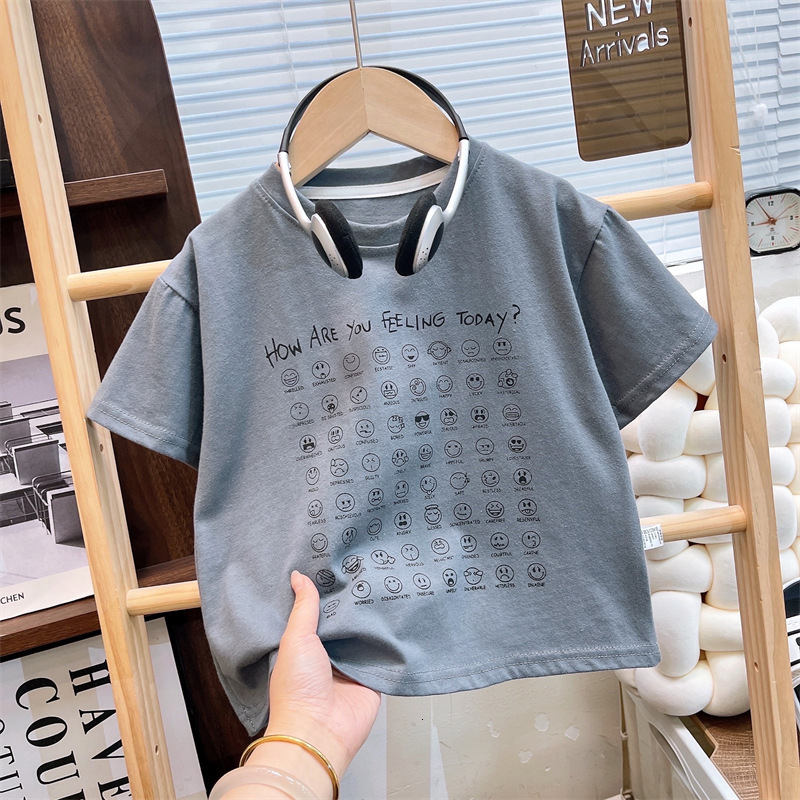 GS- Ddmyshoesvip Children S Short Sleeved T Shirt Made Of Pure Cotton Summer New Style For Round Neck Baby Summer Outfit Girls Top Boys Clothing
