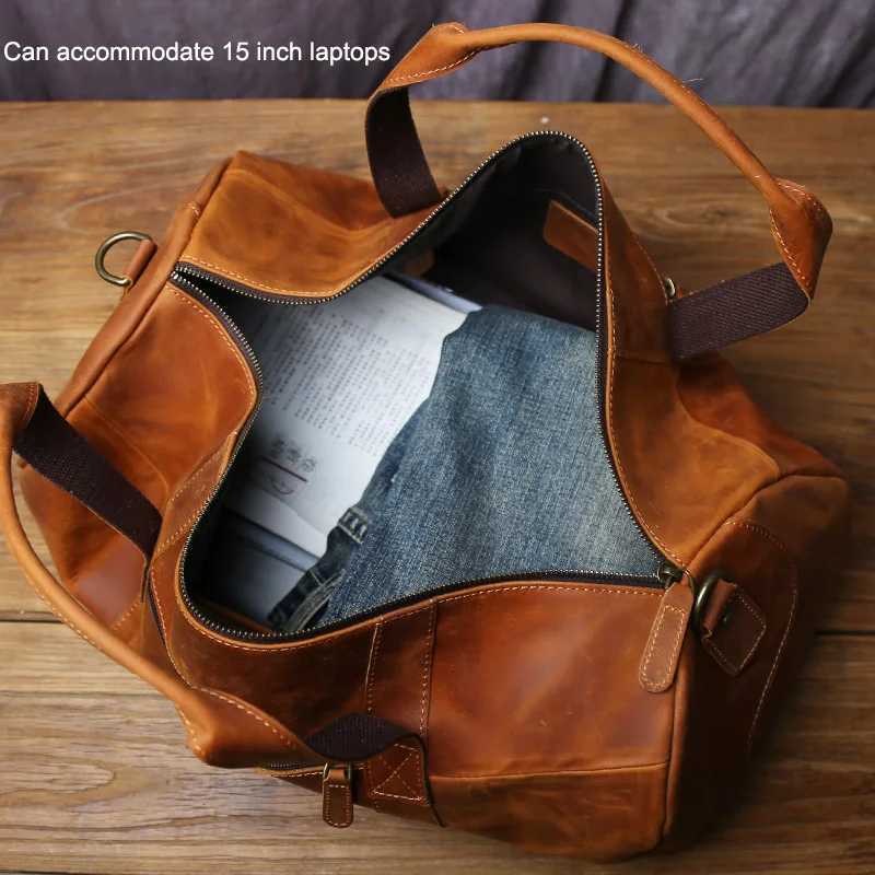 JLFGPJ Crazy Horse Leather Retro Mens Crossbody Travel Bag Made Of Genuine Leather For Daily Travel And Leisure Handbag K251110